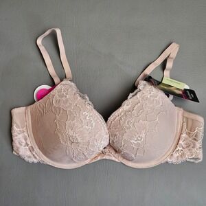 Maidenform Lace Push Up Padded Bra Hush Pink 36B NEW
